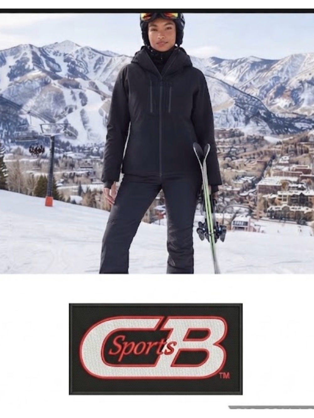 CB Sports Women's Black Ski Jacket with Hood